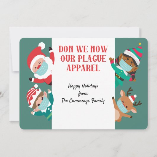 Funny Don We Now Our Plague Apparel Christmas Feestdagenkaart (Voorkant)