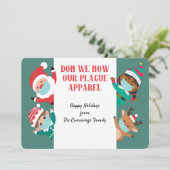 Funny Don We Now Our Plague Apparel Christmas Feestdagenkaart (Staand voorkant)