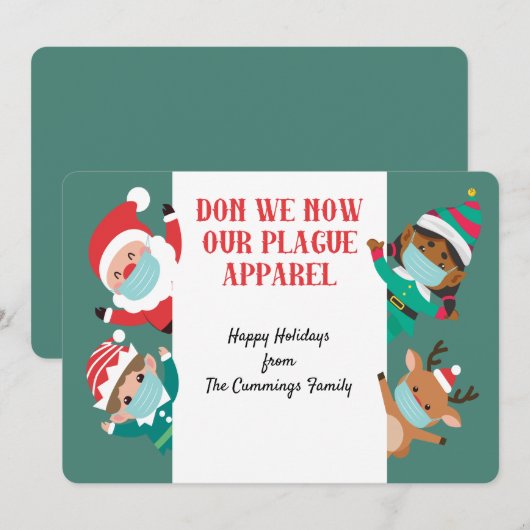 Funny Don We Now Our Plague Apparel Christmas Feestdagenkaart (Voorkant / Achterkant)