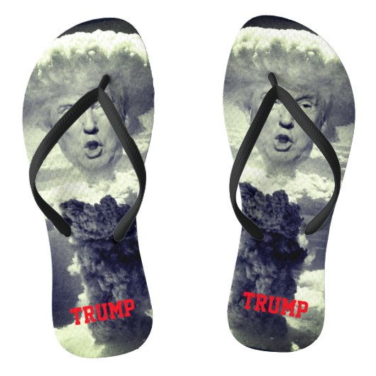 Funny Donald Trump als nucleaire explosie Teenslippers (Voetbed)