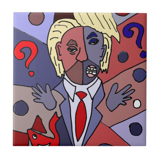 Funny Donald Trump Art Abstract Tegeltje (Voorkant)