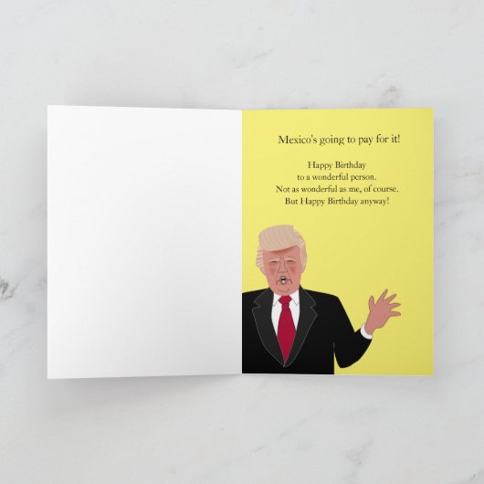 Funny Donald Trump Birthday Card Famous Gezegden Kaart (Binnen)