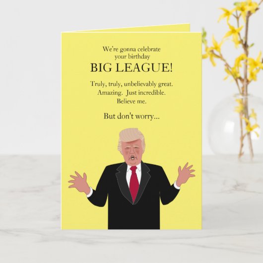 Funny Donald Trump Birthday Card Famous Gezegden Kaart (Gele Bloem)