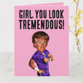 FUNNY DONALD TRUMP BIRTHDAY KAART VOOR HAAR (Gele Bloem)