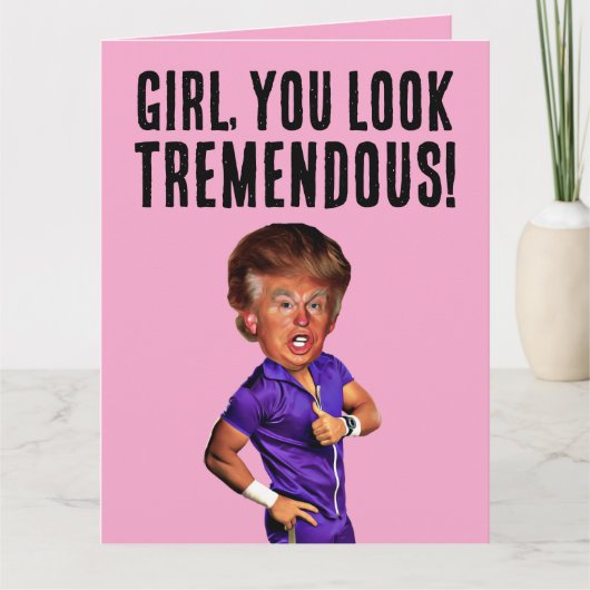 FUNNY DONALD TRUMP BIRTHDAY KAART VOOR HAAR (Voorkant)