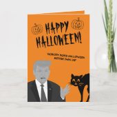 Funny Donald Trump cartoon Happy Halloween Kaart (Voorkant)