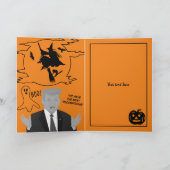 Funny Donald Trump cartoon Happy Halloween Kaart (Binnen)