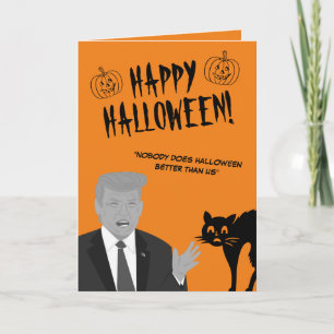 Funny Donald Trump cartoon Happy Halloween Kaart