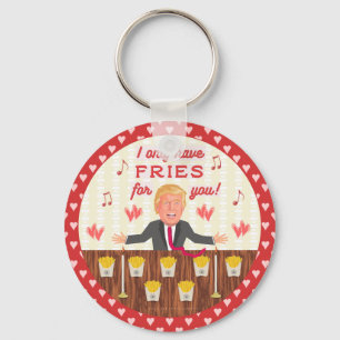 Funny Donald Trump Fast Food Fries Valentijnsdag Sleutelhanger