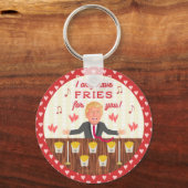 Funny Donald Trump Fast Food Fries Valentijnsdag Sleutelhanger (Voorkant)