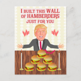 Funny Donald Trump Hamberders Wall Valentijnsdag Feestdagenkaart