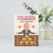 Funny Donald Trump Hamberders Wall Valentijnsdag Feestdagenkaart (Staand voorkant)