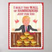 Funny Donald Trump Hamberders Wall Valentijnsdag Poster (Voorkant)