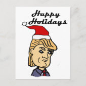 Funny Donald Trump in Santa hat Christmas Cartoon Feestdagenkaart (Voorkant)