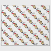 Funny Donald Trump in Santa hat Kerstmis Cartoon Cadeaupapier (Vlak)