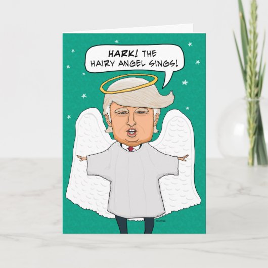 Funny Donald Trump Lookalike Hairy Angel Kerstmis Feestdagen Kaart (Voorkant)