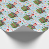 Funny Donald Trump met kerstmis Yuuge Humor Cadeaupapier (Hoek)