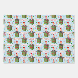 Funny Donald Trump met kerstmis Yuuge Humor Inpakpapier Vel