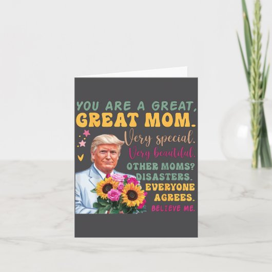 Funny Donald Trump Mothers Day Hold Flower Funny Q Kaart (Voorkant)