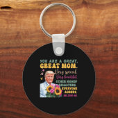 Funny Donald Trump Mothers Day Hold Flower Funny Q Sleutelhanger (Voorkant)