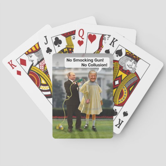 Funny Donald Trump Poetin Pistool Joke Pokerkaarten (Achterkant)