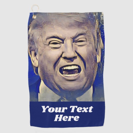 Funny Donald Trump PoliBlue Custom Golfhanddoek (Voorkant)