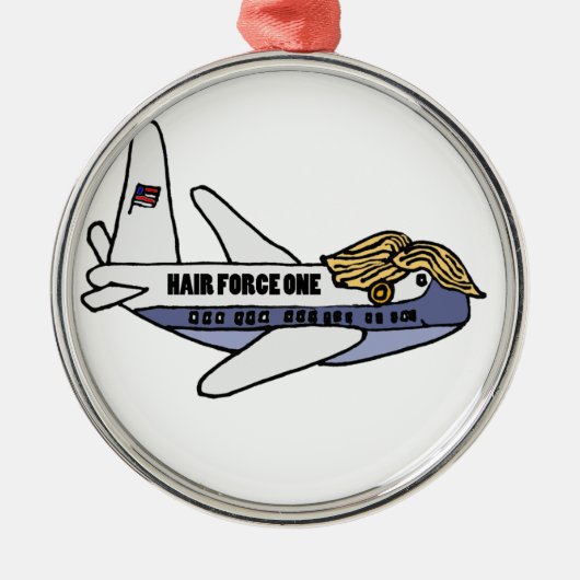 Funny Donald Trump Presidential Airplane Metalen Ornament (Voorkant)