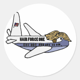 Funny Donald Trump Presidential Airplane Ronde Sticker