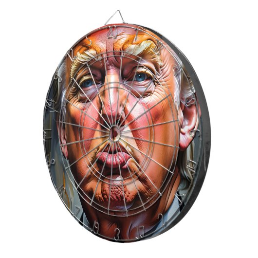 Funny Donald Trump Pucker Dart Board Dartbord (Voorkant Rechts)