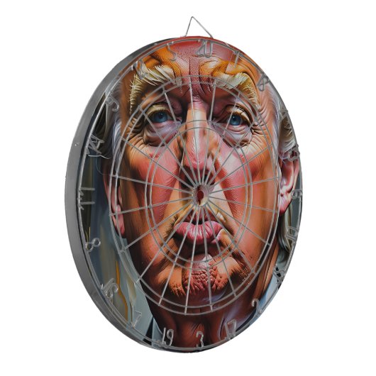 Funny Donald Trump Pucker Dart Board Dartbord (Voorkant Links)