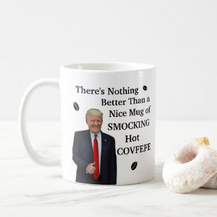 Funny Donald Trump Rocking Hot Covfefe Typo Joke Koffiemok