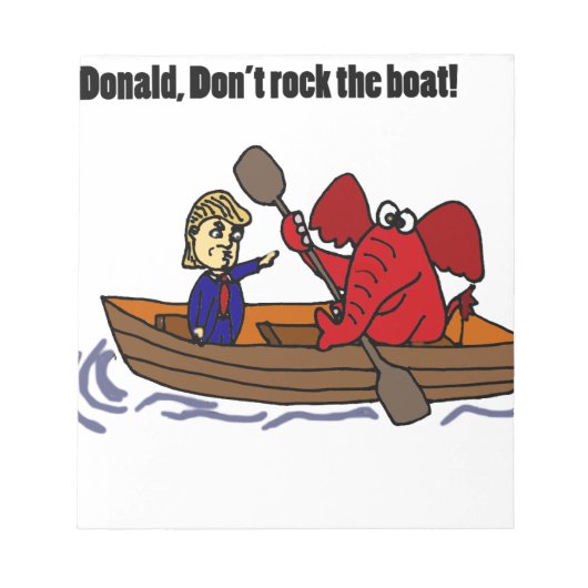 Funny Donald Trump Rocking the Boat Cartoon Notitieblok (Voorkant)