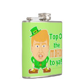 Funny Donald Trump St Patricks Day Leprechaun Heupfles (Rechts)