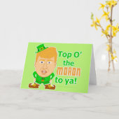 Funny Donald Trump St Patricks Day Leprechaun Kaart (Gele Bloem)