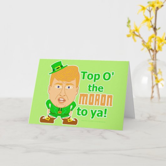 Funny Donald Trump St Patricks Day Leprechaun Kaart (Gele Bloem)