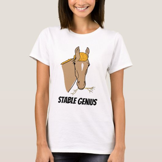 Funny Donald Trump Stable Genius Horse T-shirt (Voorkant)