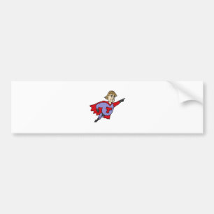 Funny Donald Trump Super Hero Cartoon Bumpersticker