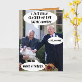 Funny Donald Trump Thanksgiving Turkije Greep Kaart (Gele Bloem)