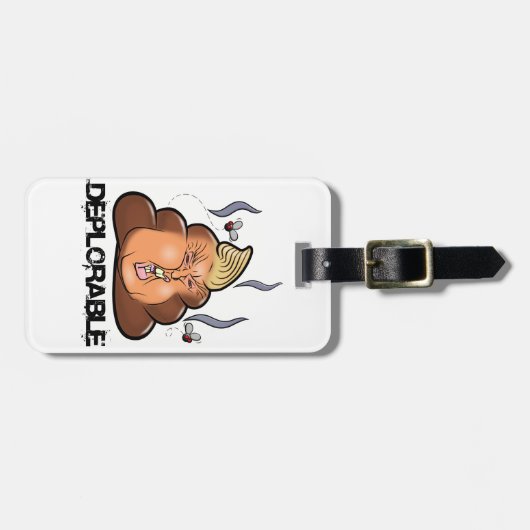 Funny Donald Trump - Trumpy-Poo Poo Emoji Icon Bagagelabel (Voorkant horizontaal)
