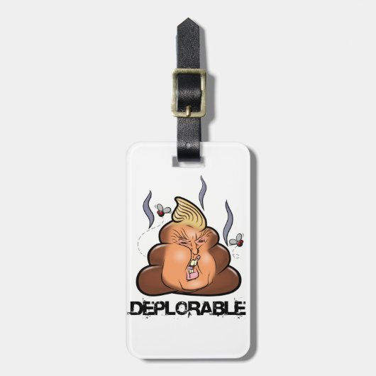 Funny Donald Trump - Trumpy-Poo Poo Emoji Icon Bagagelabel (Voorkant verticaal)