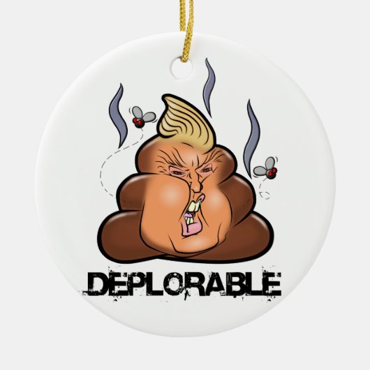Funny Donald Trump - Trumpy-Poo Poo Emoji Icon Keramisch Ornament (Voorkant)