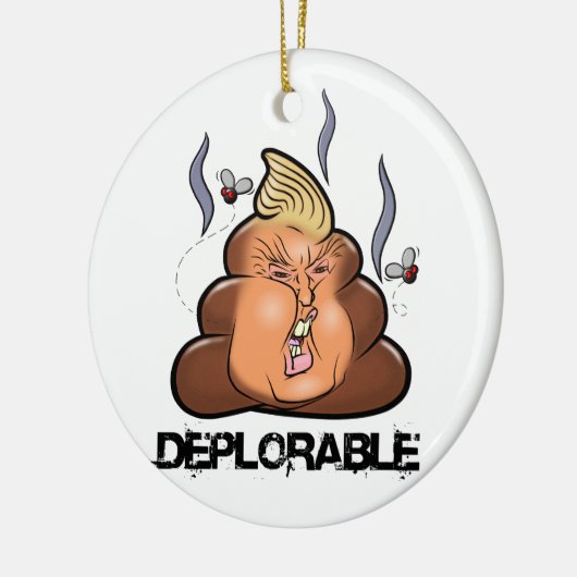 Funny Donald Trump - Trumpy-Poo Poo Emoji Icon Keramisch Ornament (Links)