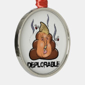 Funny Donald Trump - Trumpy-Poo Poo Emoji Icon Metalen Ornament (Rechts)