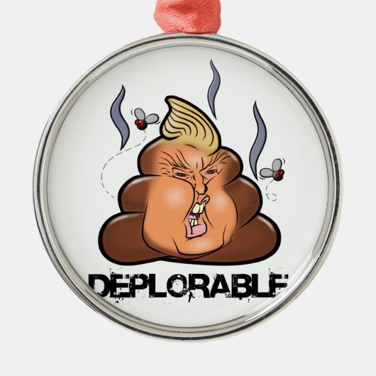 Funny Donald Trump - Trumpy-Poo Poo Emoji Icon Metalen Ornament (Voorkant)
