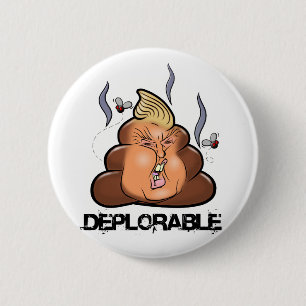 Funny Donald Trump - Trumpy-Poo Poo Emoji Icon Ronde Button 5,7 Cm