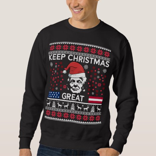 Funny Donald Trump Ugly KerstSweater Trui (Voorkant)