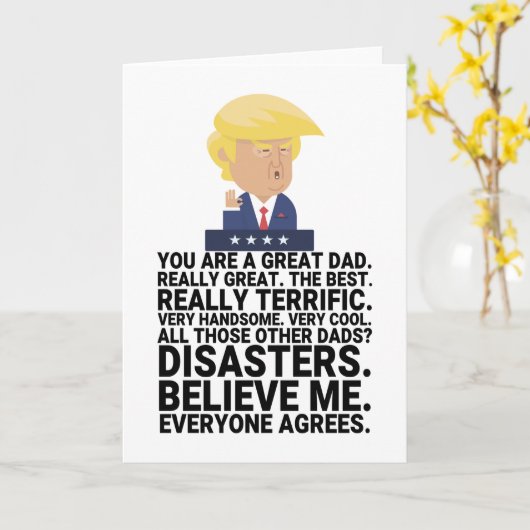 Funny Donald Trump Vaderdag Kaart (Gele Bloem)