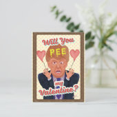 Funny Donald Trump Valentijnsdag Pee Tape Joke Feestdagenkaart (Staand voorkant)