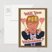 Funny Donald Trump Valentijnsdag Pee Tape Joke Feestdagenkaart (Voorkant / Achterkant)