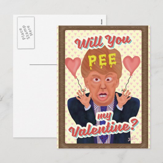 Funny Donald Trump Valentijnsdag Pee Tape Joke Feestdagenkaart (Voorkant / Achterkant)